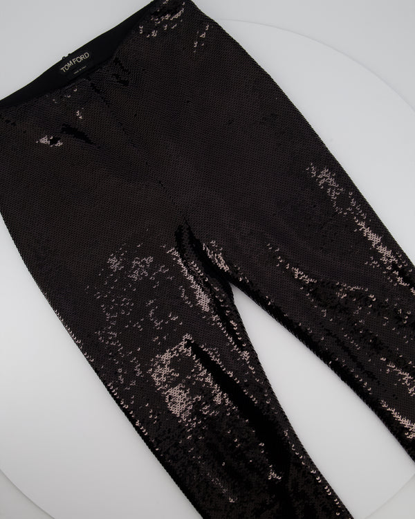 Tom Ford Black Sequin Straight Trousers Size XS (UK 6)