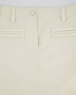 Tom Ford Cream Mini Skirt With Leather Belt Trim Size FR 36 (UK 6)