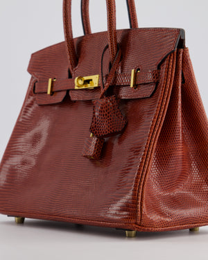 *HOT* Hermès Birkin 25cm Bag Retourne in Etrusque Niloticus Lizard Leather with Gold Hardware