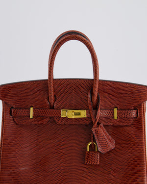 *HOT* Hermès Birkin 25cm Bag Retourne in Etrusque Niloticus Lizard Leather with Gold Hardware