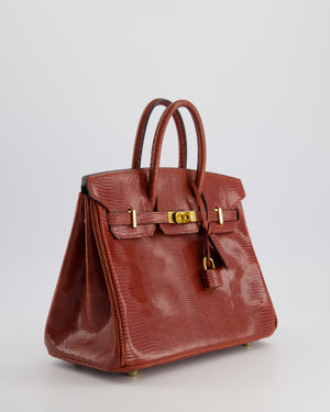 *HOT* Hermès Birkin 25cm Bag Retourne in Etrusque Niloticus Lizard Leather with Gold Hardware