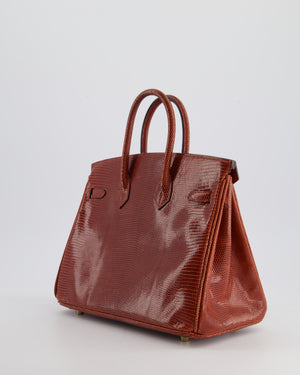 *HOT* Hermès Birkin 25cm Bag Retourne in Etrusque Niloticus Lizard Leather with Gold Hardware