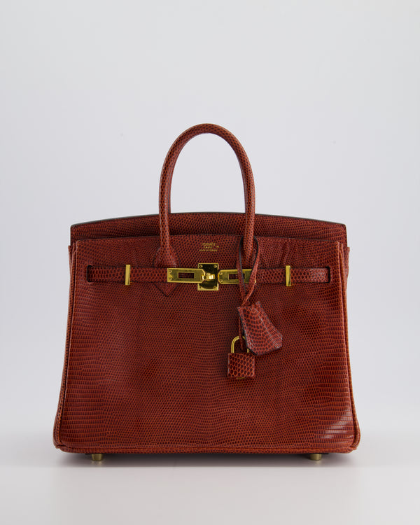 *HOT* Hermès Birkin 25cm Bag Retourne in Etrusque Niloticus Lizard Leather with Gold Hardware