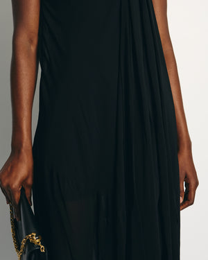 Jacquemus Black 'La Riviera' Sheer Strapless Midi Dress with Tie Detail FR 36 (UK 8)