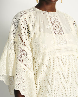 Valentino White Macrame Lace Poncho Dress Size IT 38 (UK 6)