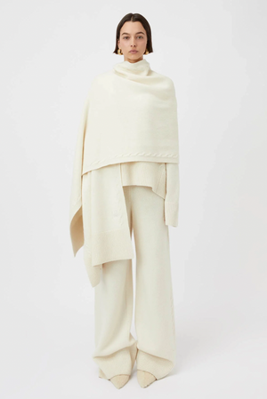 Camilla and Marc Cream Wool Trousers, Jumper and Scarf Set FR 36 (UK 8) RRP £1,150