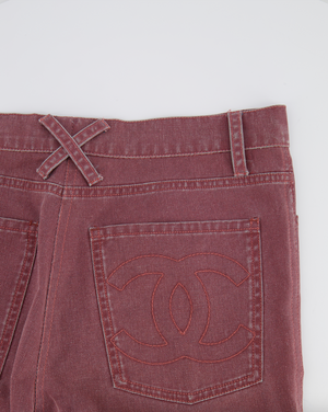 Chanel 06/P Mauve Skinny Jeans with CC Logo on Back Pocket Size FR 38 (UK 10)