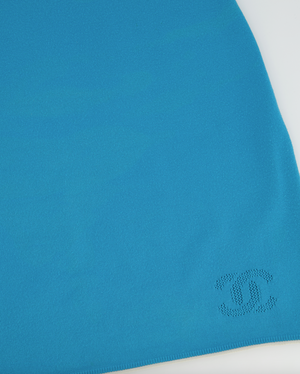 Chanel Baby Blue Sleeveless Mini Dress with CC Logo Size FR 38 (UK 10)