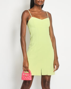 Chanel Vintage 97P Lime Green Mini Dress with Pocket Detail Size FR 38 (UK 10)