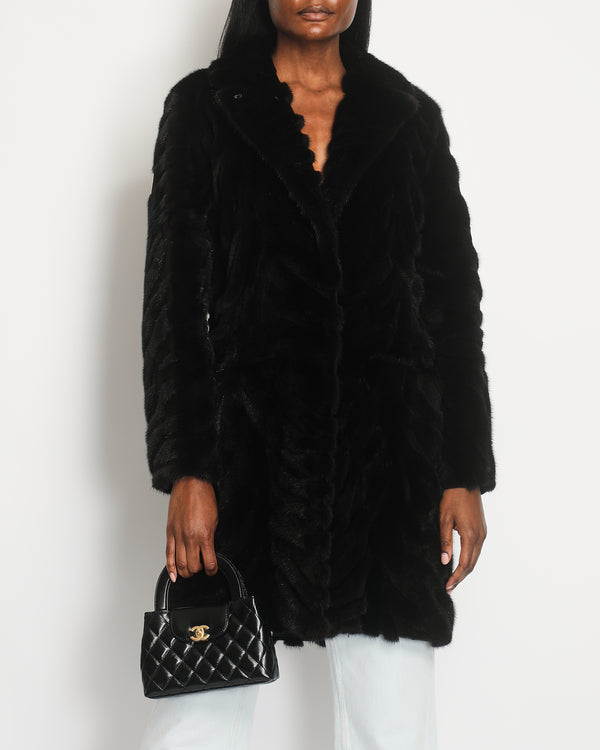 Louis Vuitton Black Mink Fur Coat Size FR 38 (UK 10) RRP £26,000