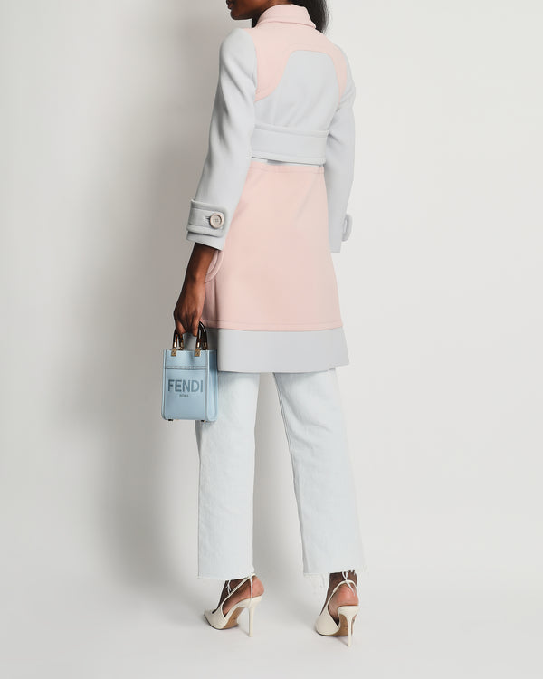 Miu Miu SS/14 Runway Pink and Blue Button Down Coat IT 38 (UK 6)