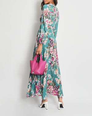 Zimmermann Blue Multicoloured Floral Long-Sleeve Maxi Dress Size 0 (UK 8)