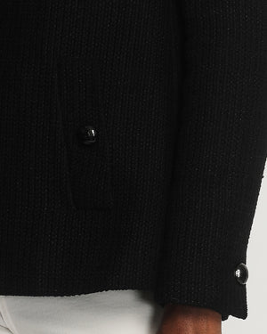 Chanel Black Tweed Long Sleeve Jacket with Button Detail Size FR 44 (UK 16)