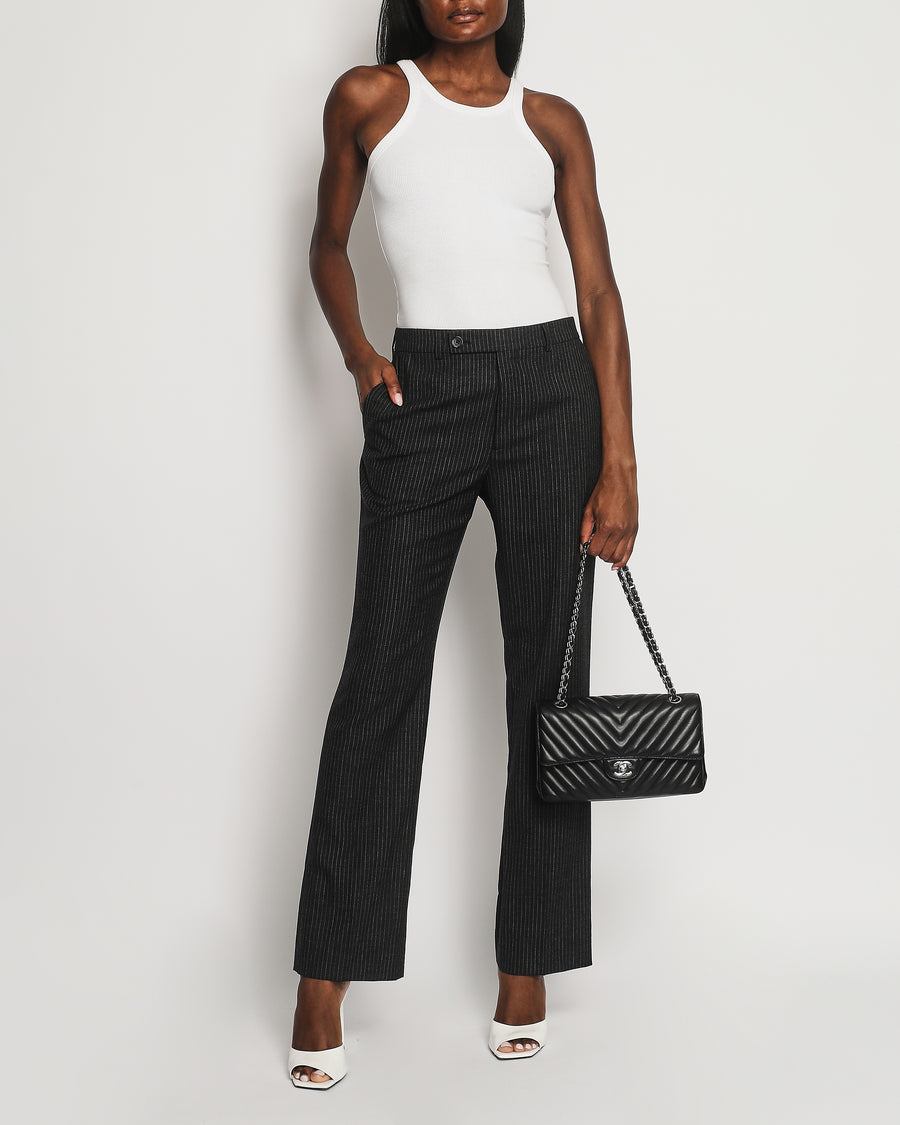 Celine Charcoal Pin-Stripe Mid-Rise Trouser FR 38 (UK 10)