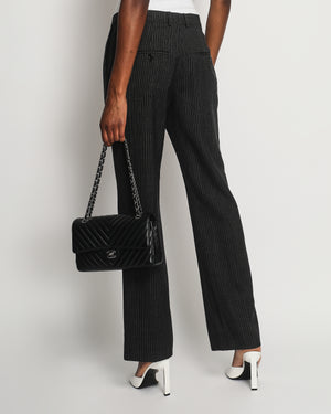 Celine Charcoal Pin-Stripe Mid-Rise Trouser FR 38 (UK 10)