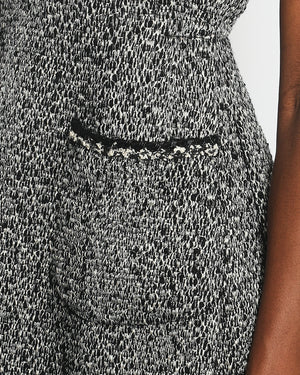 Chanel Grey and Black Tweed Sleeveless Mini Dress Size FR 38 (UK 10)