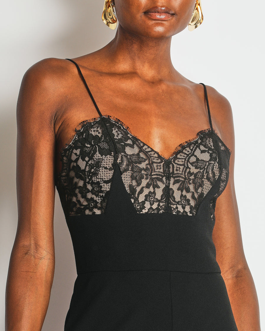 Alexander Mcqueen Black Lingerie Maxi Dress with Lace Details Size IT 42 (UK 10)