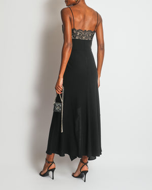 Alexander Mcqueen Black Lingerie Maxi Dress with Lace Details Size IT 42 (UK 10)