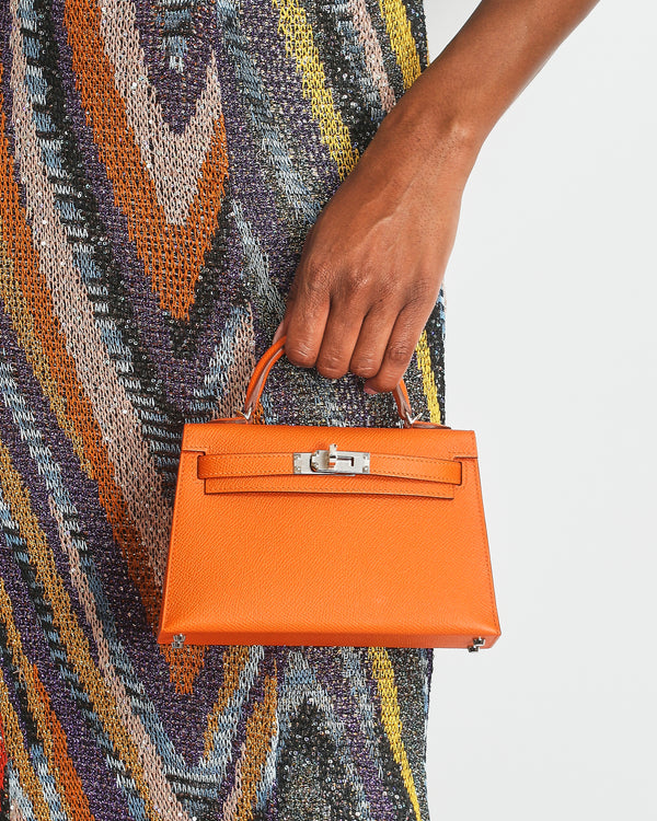 *HOT & FIRE PRICE* Hermès Mini Kelly II 20cm in Orange Epsom Leather with Palladium Hardware