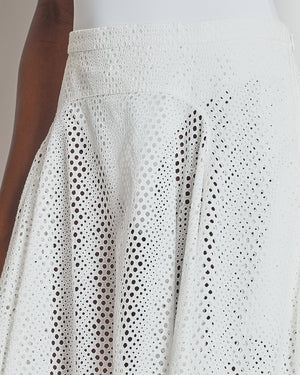 Alaia White Layered Perforated Mini Skirt Size FR 38 (UK 10)