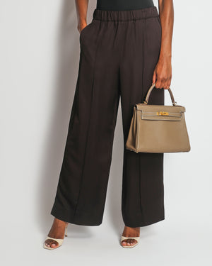 Jil Sander Chocolate Brown Pants and Long Belted Shirt Set Size UK 12