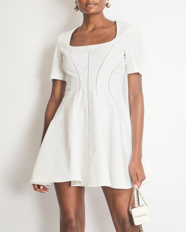 Miu Miu White Short-Sleeve Mini Dress Size IT 42 (UK 10)