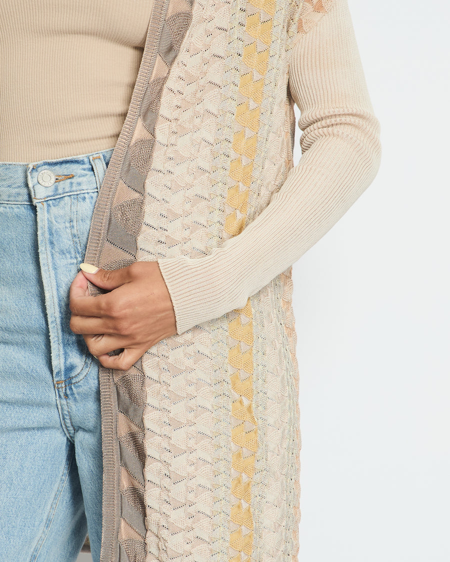 Missoni Beige Knitted Long Sleeve Cardigan IT 38 (UK 6)