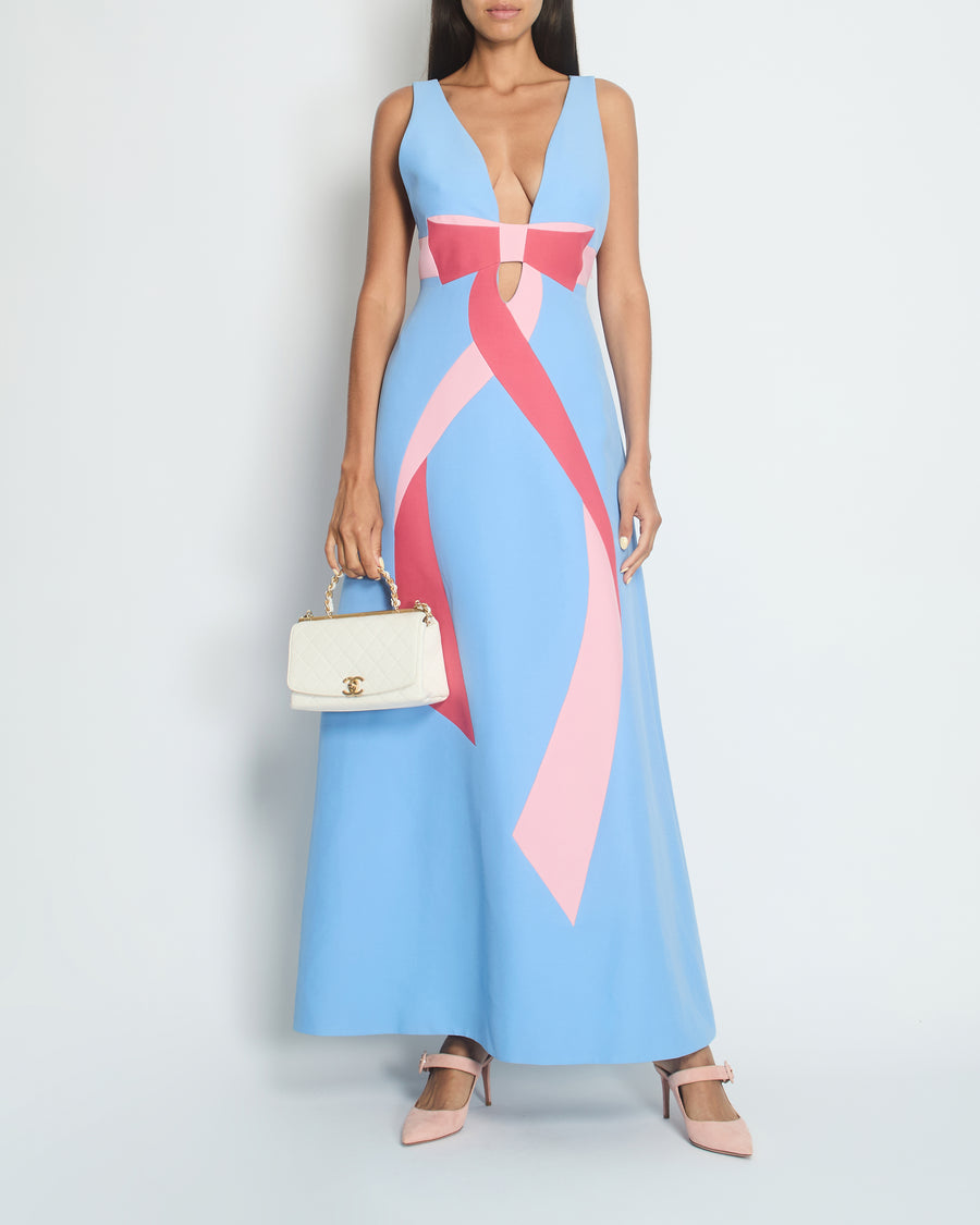 Gucci Powder Blue Maxi Strap Dress with Bow Detail IT 40 (UK 8)