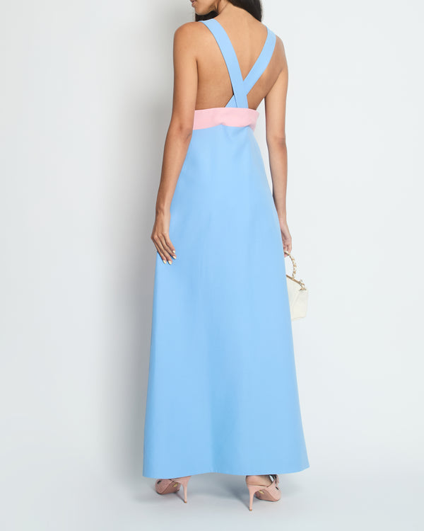 Gucci Powder Blue Maxi Strap Dress with Bow Detail IT 40 (UK 8)