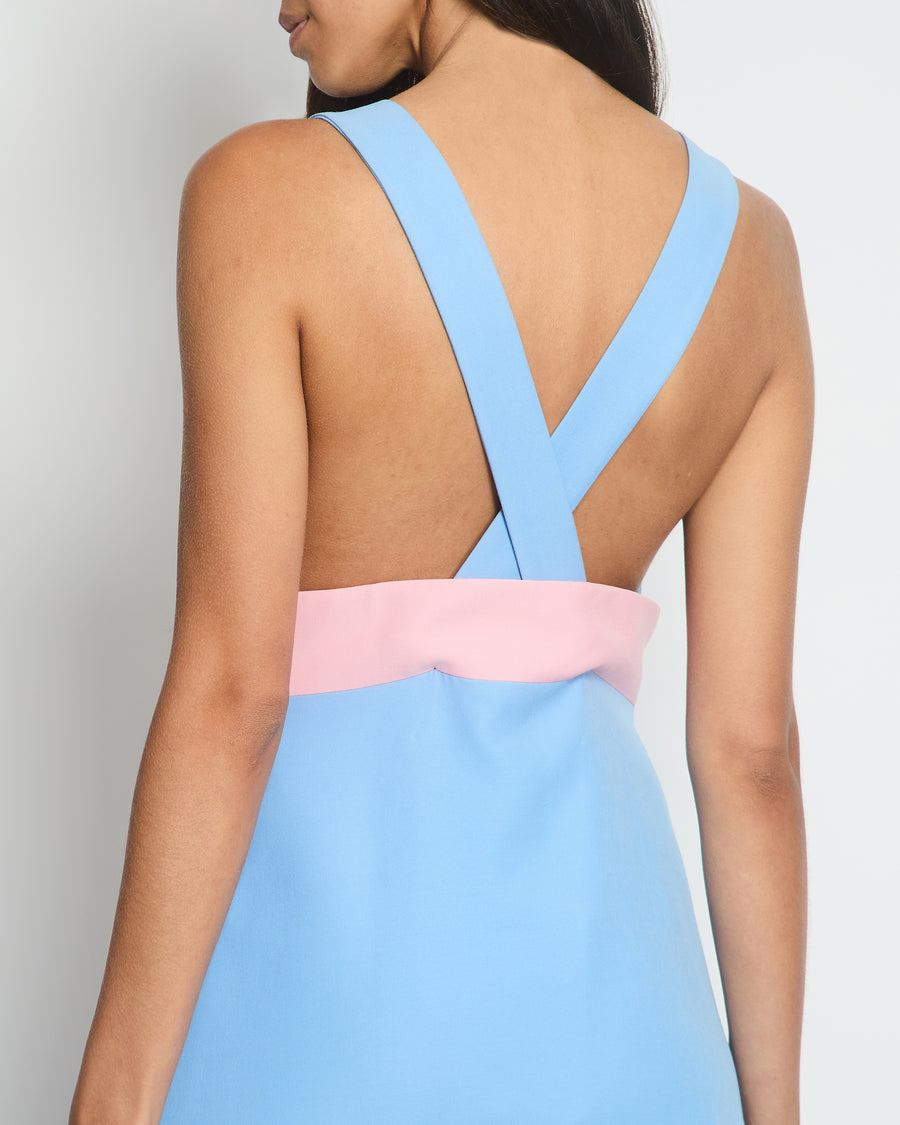 Gucci Powder Blue Maxi Strap Dress with Bow Detail IT 40 (UK 8)