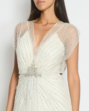 Jenny Packham Sequin and Crystal-Embellished Gown Dress Size UK 10 RRP £4,250