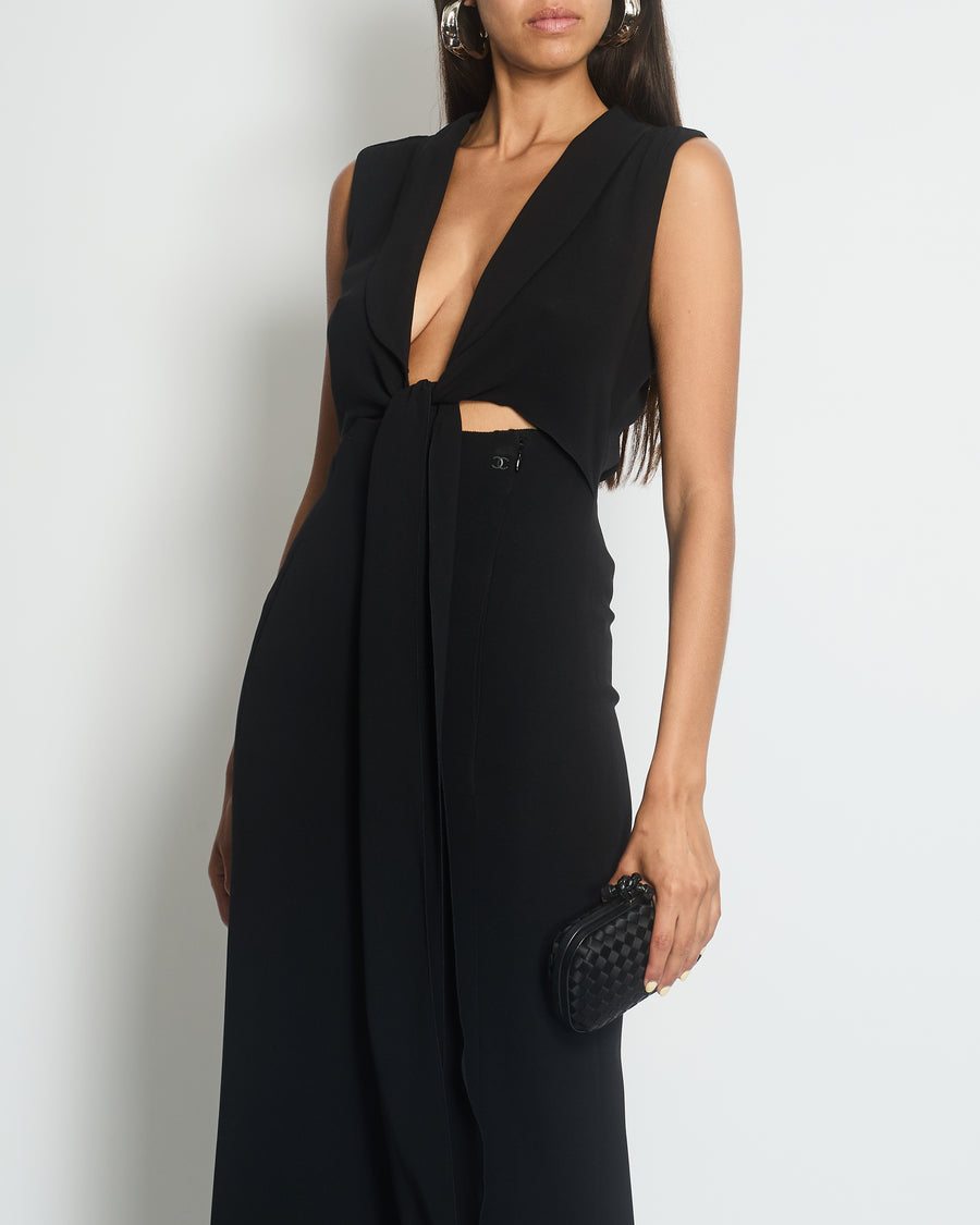 Chanel Black Cut-Out Maxi Dress with CC Detail FR 34 (UK 6)