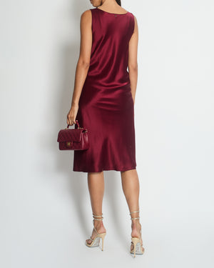 Chanel Vintage 98A Burgundy Silk Wrap Dress Size FR 38 ( UK 10)