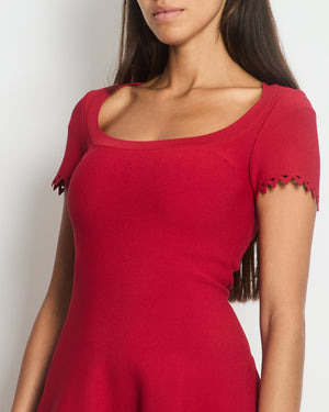 Alaïa Red Sleeveless Skater Dress Size FR 36 (UK 8)