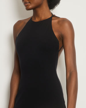 The Row Black Sleeveless Elastic Dress with Asymmetric Back Size S