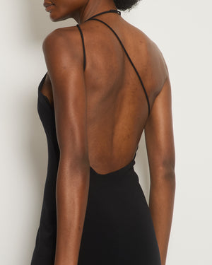 The Row Black Sleeveless Elastic Dress with Asymmetric Back Size S