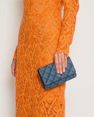 Ermanno Scervino Orange Crochet Long-Sleeve Maxi Dress Size IT 42 (UK 10) RRP £2,920