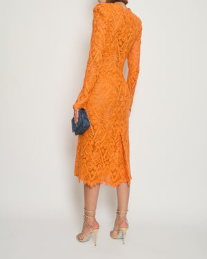 Ermanno Scervino Orange Crochet Long-Sleeve Maxi Dress Size IT 42 (UK 10) RRP £2,920