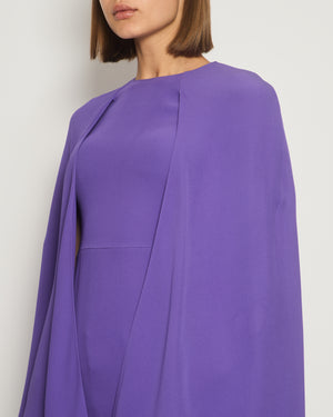 Valentino Purple Silk Crepe Top with Cape Detail Size IT 38 (UK 6)