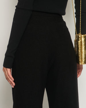 Chanel Black Tweed High-Waist Trousers with Frayed Trim Detail FR 38 (UK 10)