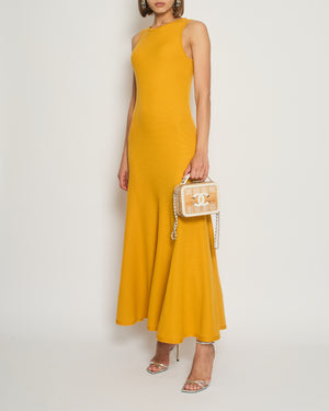 Gabriela Hearst Mustard Yellow Ribbed Maxi Dress FR 36 (UK 8)