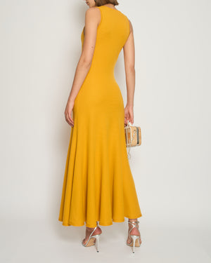 Gabriela Hearst Mustard Yellow Ribbed Maxi Dress FR 36 (UK 8)