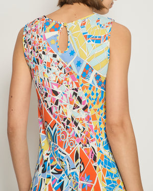 Emilio Pucci Multicolour Mosaic Print Midi Dress IT 46 (UK 14)