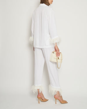 Sleeper White Two-Piece Feather Pyjama Set FR 34 (UK 6)