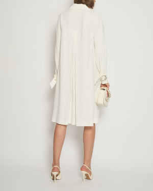 Chanel Cream Long Sleeve Coat with Chain Buckle Fastening Detail FR 38 (UK 10)