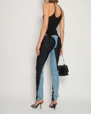 Mugler Blue Panelled High-Waist Jeans Size FR 34 (UK 6)