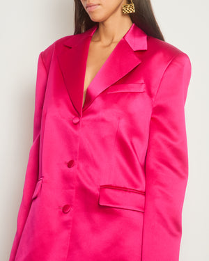 Magda Butrym Hot Pink Silk Single-Breasted Blazer FR 38 (UK 10)