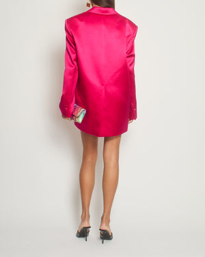 Magda Butrym Hot Pink Silk Single-Breasted Blazer FR 38 (UK 10)