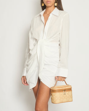 Jacquemus White Le Coup De Soleil Mini Dress with Knot Tie Detail FR 36 (UK 8)