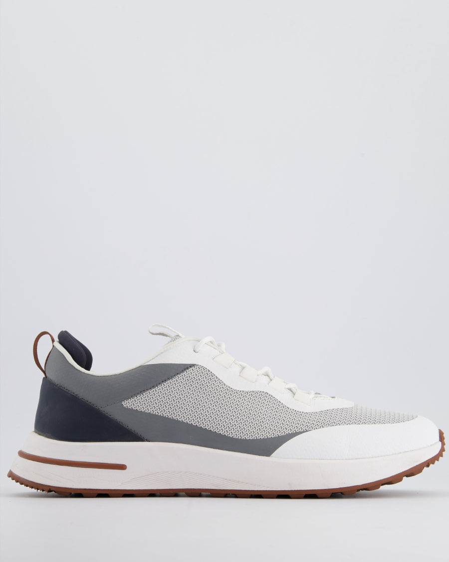 Loro Piana Grey and Navy Weekend Walk Evo Trainers Size EU 46